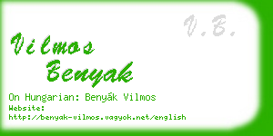 vilmos benyak business card